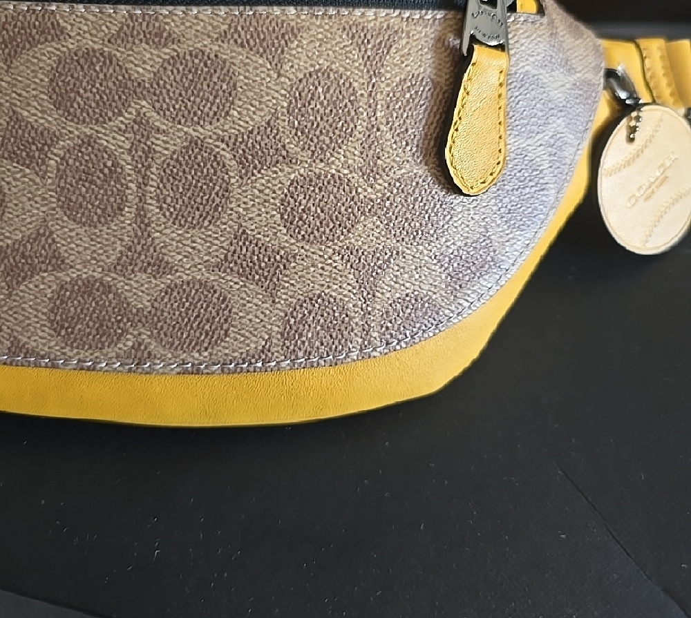 Coach Yellow and Black Logo Belt Bag - Picture 5 of 15